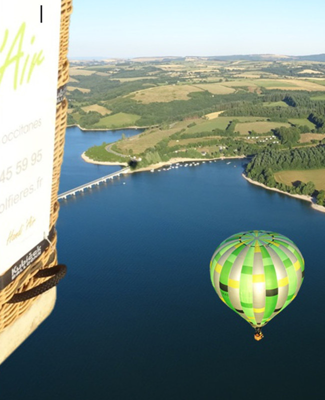 Vol en montgolfière Lac de Pareloup au départ d'Arvieu